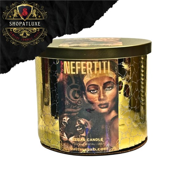 NEFERTITI -EGYPTIAN MUSK- 3 WICK CANDLE - Picture 1 of 6